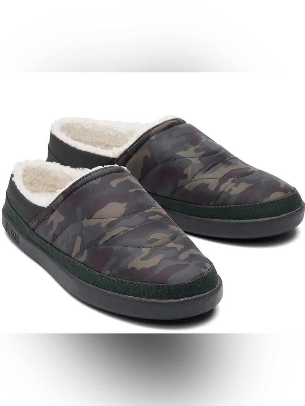 Toms Women’s Sage Slippers Deep Forest Camouflage Matte Woven Size 10 Green NWT